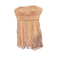 Morgan & Co Strapless Beaded Lace Party Dress Pink Size 7/8 Prom Homecoming