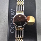 Movado Esperanza Watch Men 33mm Black Dial Two Tone 84.19.861 New Battery VHU