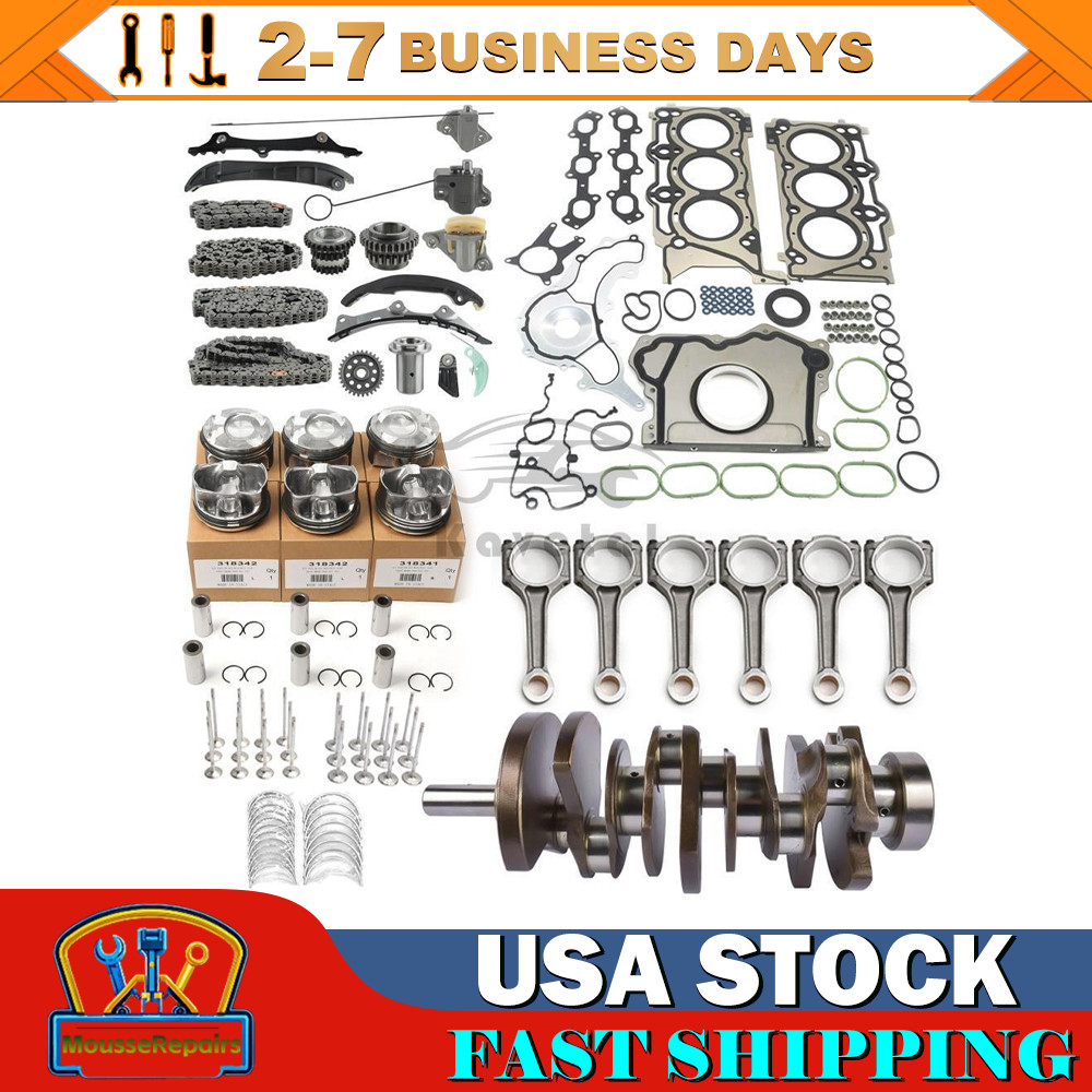 3.0TT V6 Gas Engine Overhaul Rebuild Kit w/Crankshaft Rods Timing Fits Maserati