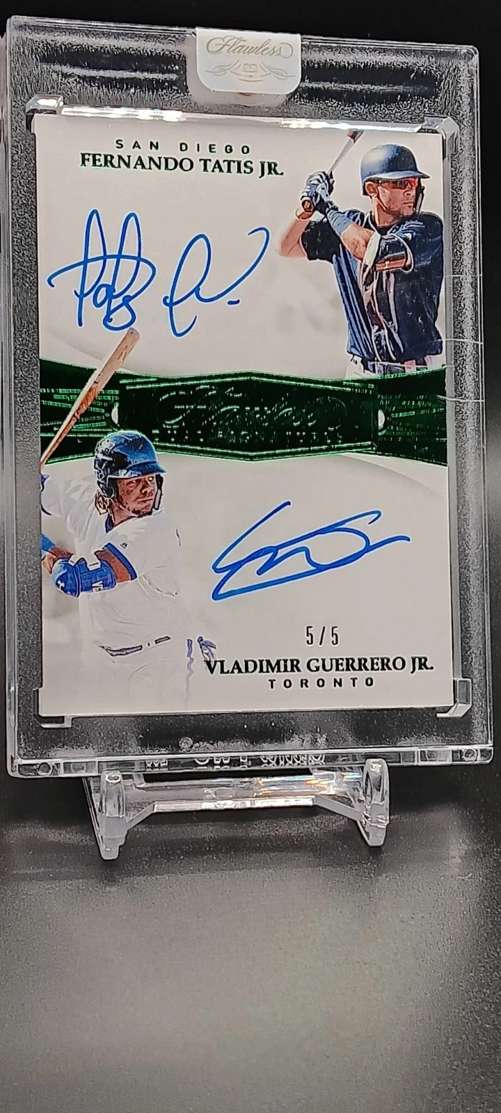 2019 FLAWLESS FERNANDO TATIS JR VLADIMIR GUERRERO JR DUAL ROOKIE AUTO /5 ENCASED view 1