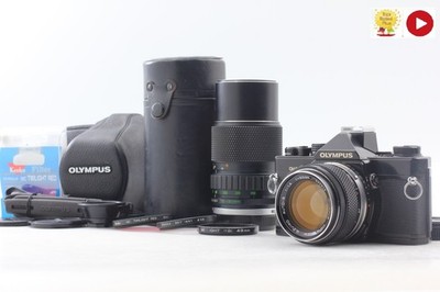 2 lenses Meter Works [ MINT w/Grid ] Olympus OM-2N 50mm F1.4 75-150mm From JAPAN