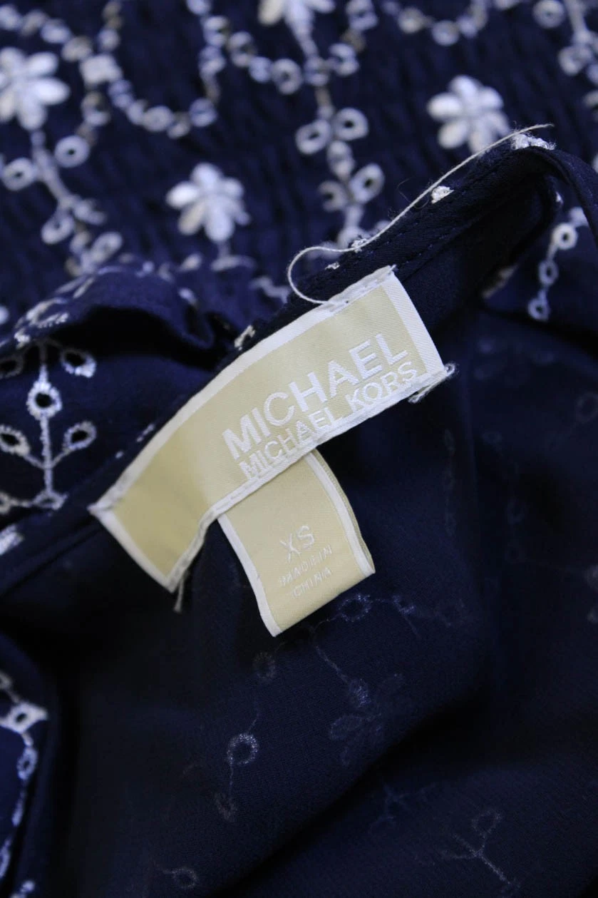 Abito donna Michael Michael Kors con occhielli linea A blu navy taglia extra small