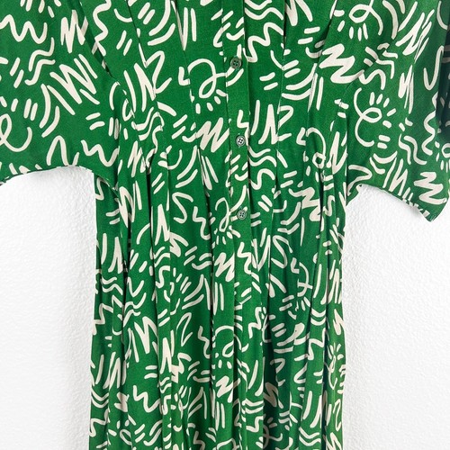 Zara Dress Womens sz M Medium Elora Green Maxi Short Sleeve NWT! - Picture 6 of 9