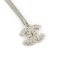 Collana originale con logo CHANEL CC metallo argento/strass - e61490i