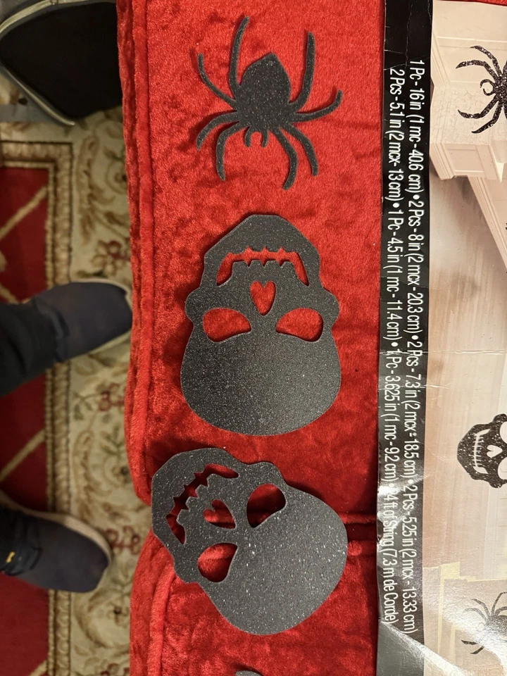 Kit de decoración de araña negra de papel brillante de Halloween Amscan abierto sin usar Foto 4 de 4