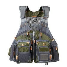 JKSPORTS Fly Fishing Vest Safety Life Jacket with foam, Army Green