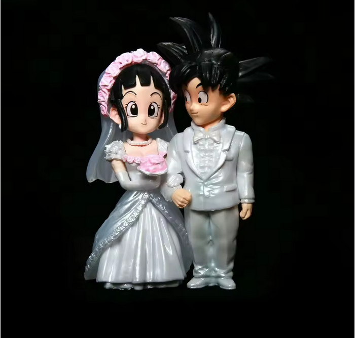 Goku & Chi-Chi Dragon Ball Z 10cm Figura PVC Anime Manga Matrimonio Boda Novia