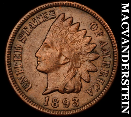 1893 Indian Head Cent- Extra Fine+- Semi Key Better Date No Reserve #J4453
