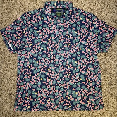 William Murray Golf Button Shirt Men 2XL Spicy Watermelon Margarita Performance