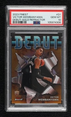 2023 Finest Debut Gold Refractor 37/50 Victor Wembanyama PSA 10 Rookie RC 14t3