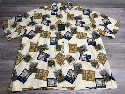 Vintage Golf Novelty Button Up Shirt AOP Aureus Silk NWT Mens Size 2XL