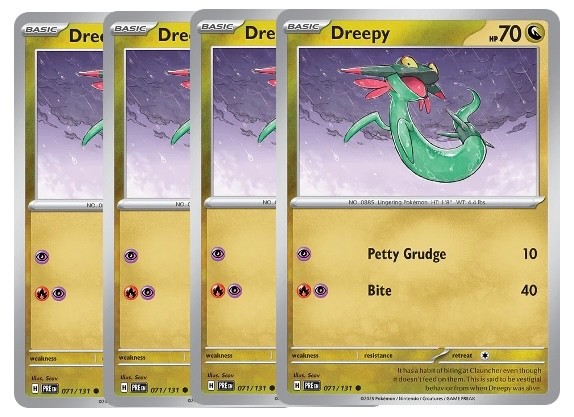 Pokemon TCG 4x Dreepy 071/131 Prismatic Evolutions English 4x Playset - Reg - NM