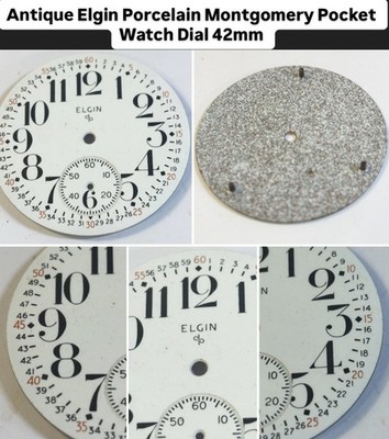 Antique Elgin Porcelain Montgomery Pocket Watch Dial 42mm 