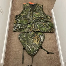 Mossy Oak Obsession Turkey Gang Hunting Vest Camo W Seat Cushion Size 2XL