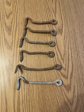 5 VINTAGE IRON LATCH HOOKS RUSTIC GATE BARN DOOR HAND FORGED  2 - 6" and 3 - 5"