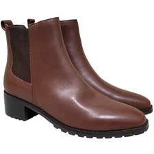 Easy Spirit Women Fedra Block Heel Chelsea Boots Size US 10M Brown Leather