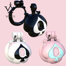 Sissy Male Chastity Device with 4 Rings Lock Hollow Hole Cage Belt Abstinence
