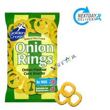 Golden Cross Onion Rings Crisps Sharing Bag 150g Crunchy Savoury Snack