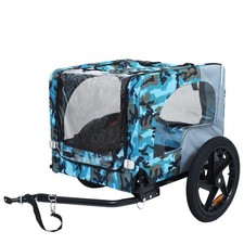 Outdoor Heavy Duty Collapsible Pet Bike Trailer w/16-Inch All-Terrain Wheels  U