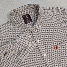 Virginia Tech Men's XL Antigua Lightweight Long Sleeve Button Up Burgundy White