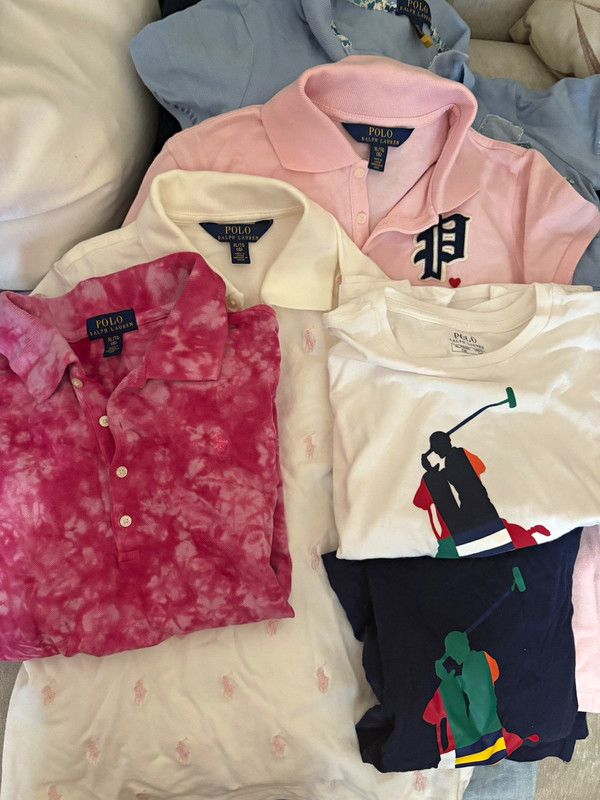 EUC Polo Ralph Lauren XL Girl Solid Knit Collared Polos Embroidered Logo