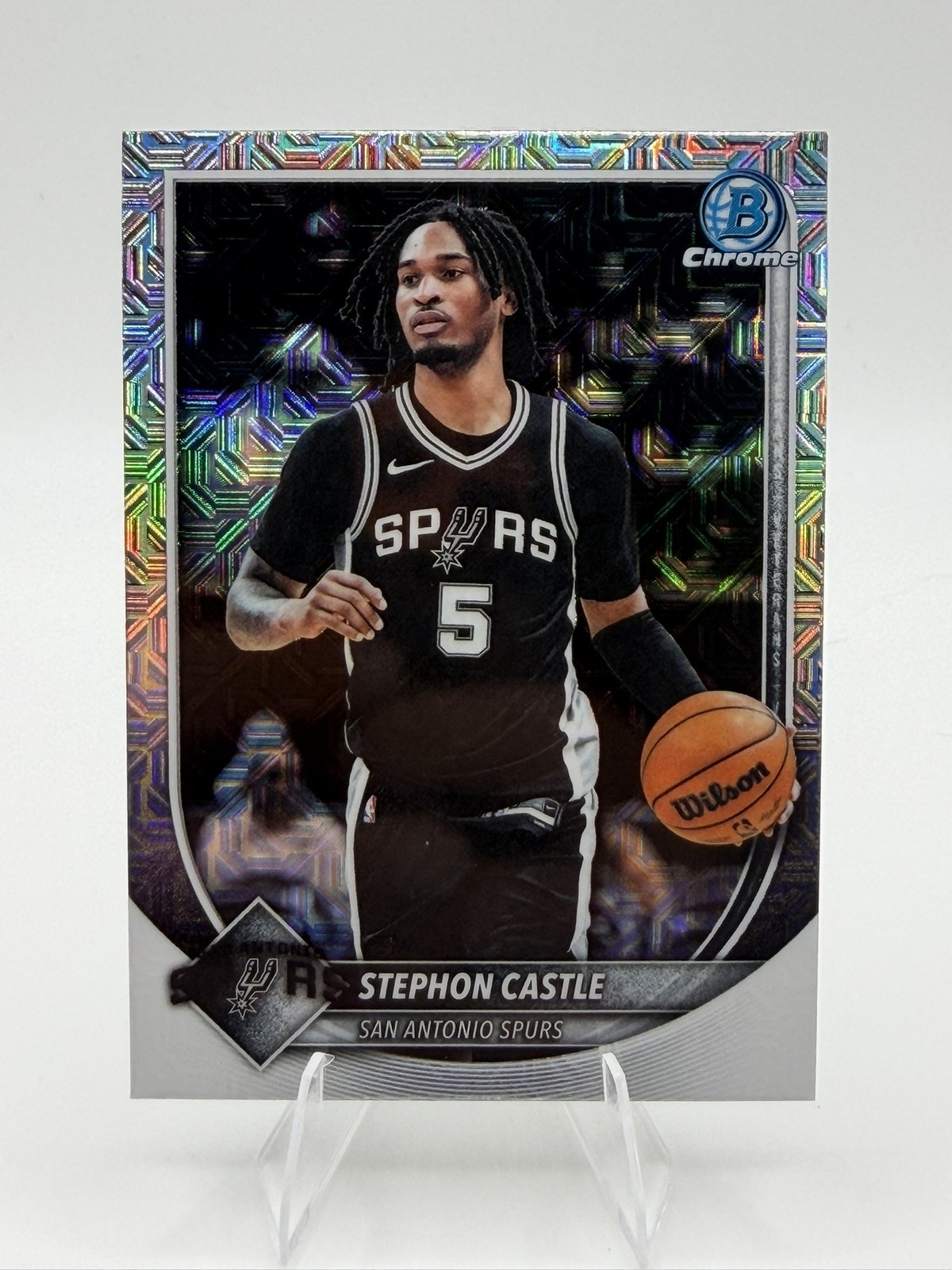 2025-26 Topps Bowman Stephon Castle #BCV-145 Mojo San Antonio Spurs