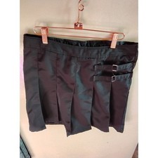 French Toast Black Pleated Skort with Buckle Detail Girls Size 16 School Uniform