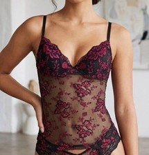 New La Perla Black and Red Lace corset