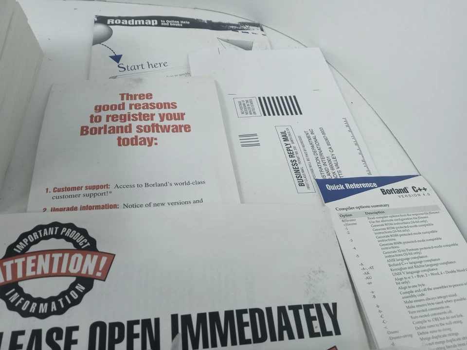 Borland C++ 4.0 Application & Framework Set DOS Windows Disks Manuals 3.5" Disks - Image 4 of 4