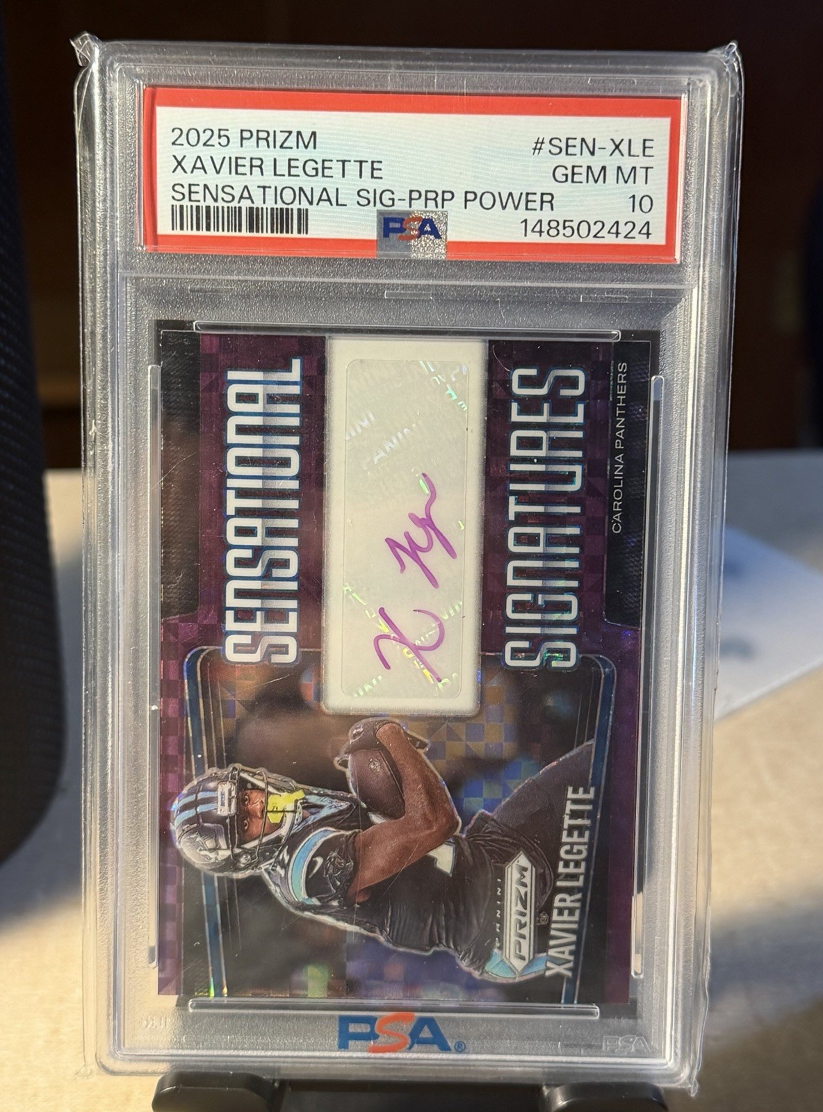 2025 Prizm Sensational Sigs Xavier Leggette Purple Power Auto/49 PSA 10❗️Pop 1❗️