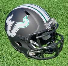 SOUTH FLORIDA USF BULLS BLACK MATTE FOOTBALL MINI HELMET