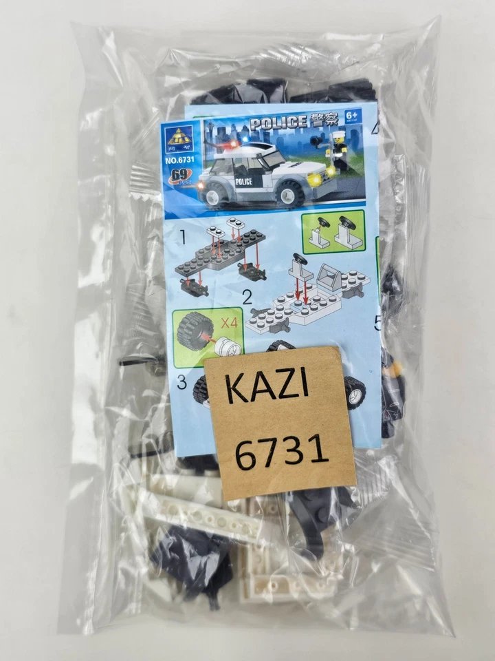 3 Sets Lot - Police Patrol Car & 2 Motorcycles #6731 #6734 Kazi Building Blocks - Image 3 of 4