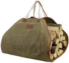 Canvas Log Carrier Bag Durable Wood Tote Fireplace Stove Accessories Extra Large