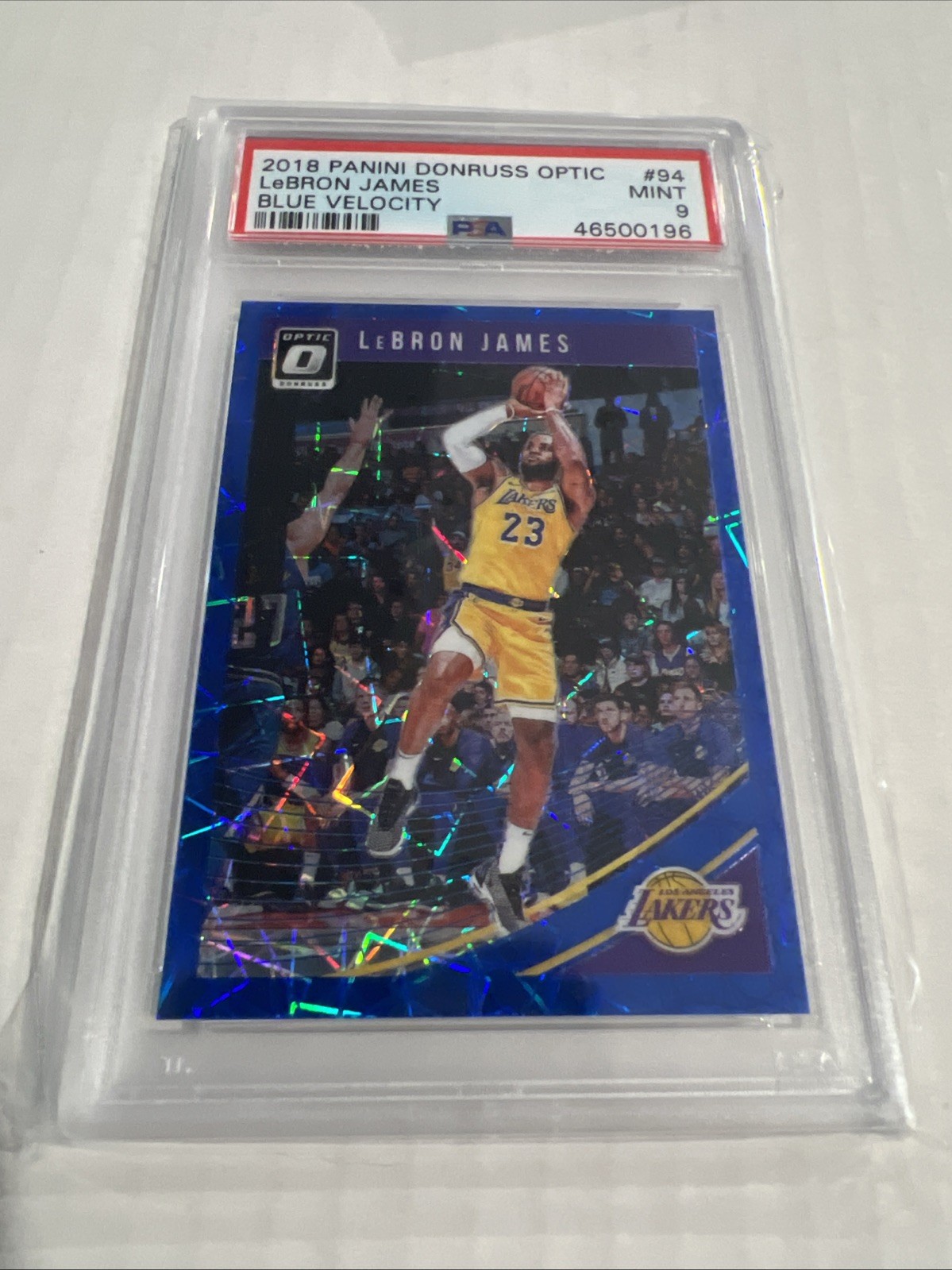 2018 Panini Donruss Optic LeBron James Blue Velocity #94 Psa 9