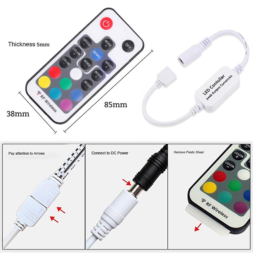 Mini télécommande RVB pour éclairage LED sous meuble de cuisine blanche