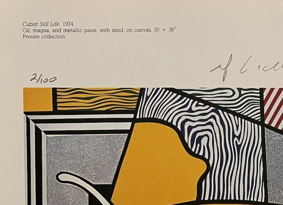 Impressão original assinada à mão por Roy Lichtenstein com certificado de autenticidade e avaliação de +US$ 3.500 - Imagem 3 de 4