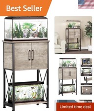 5-10 Gallon Fish Tank Stand, Metal Double Aquarium Stand with Cabinet for Fis...