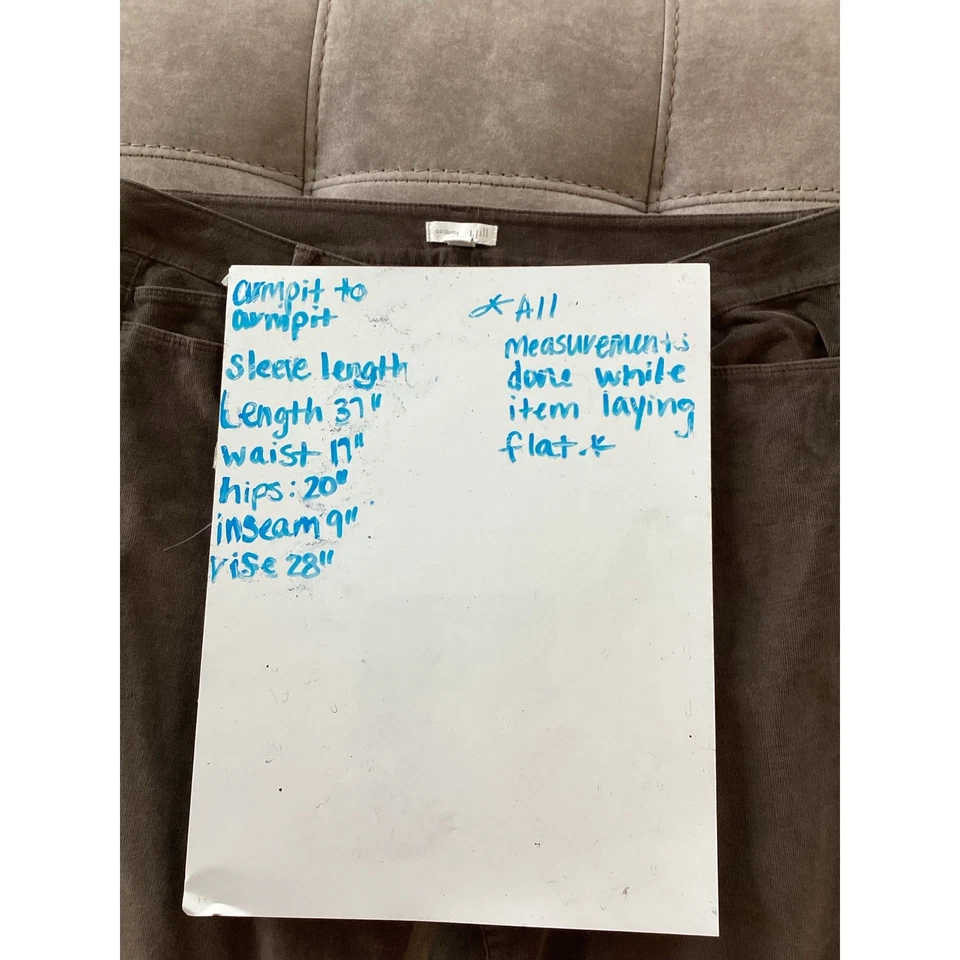 J.Jill Womens Bootcut Corduroy Pants 12P 12 Petite Mousse Brown Casual Fall Work - Image 3 of 4