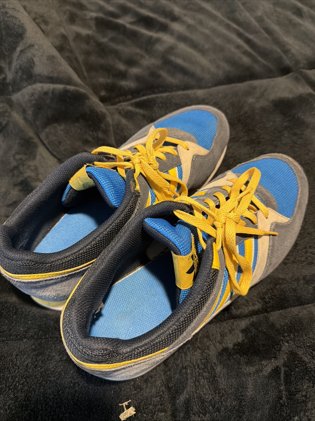 VTG Adidas Originals ZX 100 blue & yellow shoes Men's sz 12 sneakers 500 700 thumbnail 2