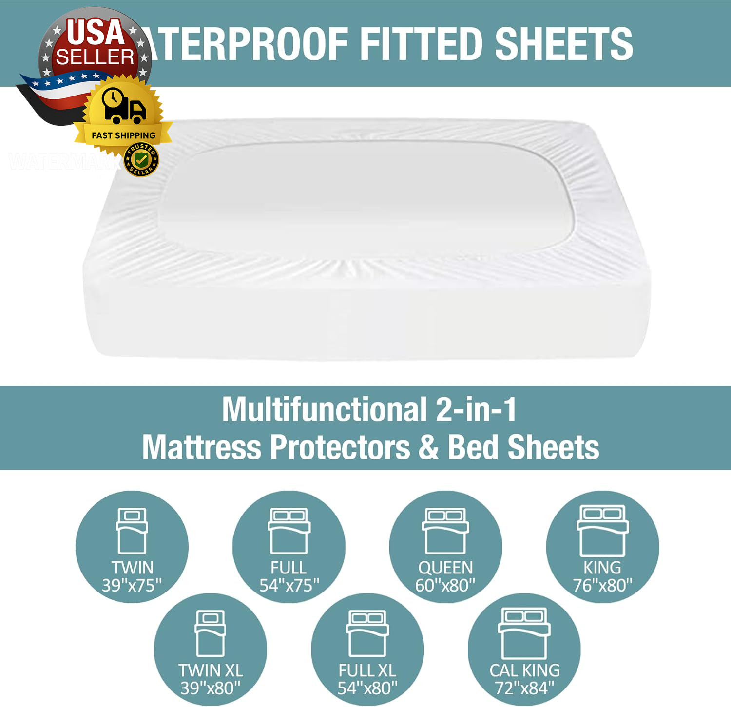 Queen Waterproof Mattress Protector,Pee and Liquid Proof Cover for Pets, Elderly