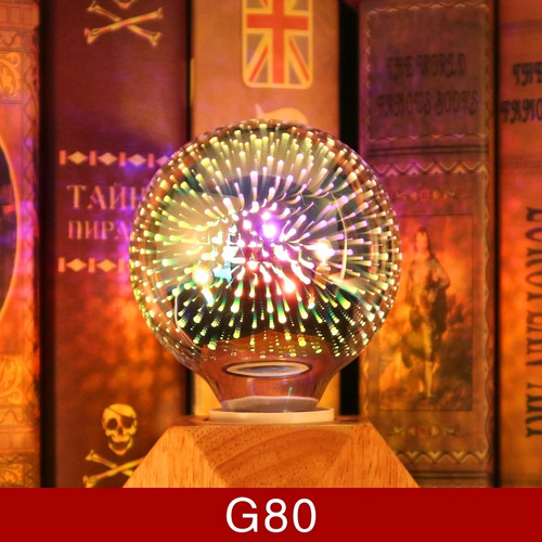 3D Deko LED Leuchtmittel E27 6W 85-265V Vintage Edison Glühbirne Stern Feuerwerk L - Bild 16 von 22