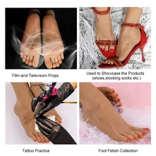 A Pair TPE Silicone Female Feet Display Model Mannequin High Heels Display