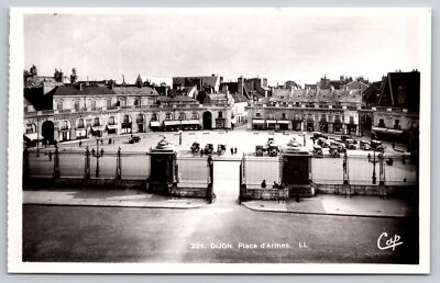 Dijon France Place d'Armes Armory Postcard RPPC Real Photo UNPOSTED