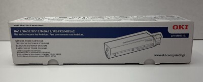 New Genuine OEM 45807101 B412 Black Standard Capacity Toner Cartridge 3K