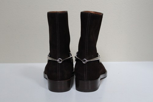 New sz 6.5 / 36.5 GUCCI Brown Suede Horsebit Ankle Riding Boot Shoes - Picture 8 of 10