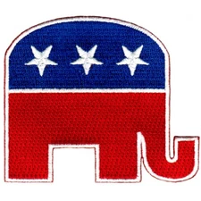 REPUBLICAN PARTY ELEPHANT EMBROIDERED PATCH iron-on GOP POLITICS SOUVENIR new