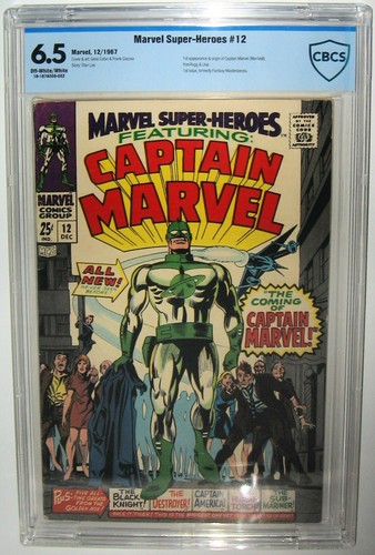 MARVEL SUPER-HEROES #12 CBCS CGC 6.5 1967, Marvel ORIGIN & 1ST CAPTAIN MARVEL