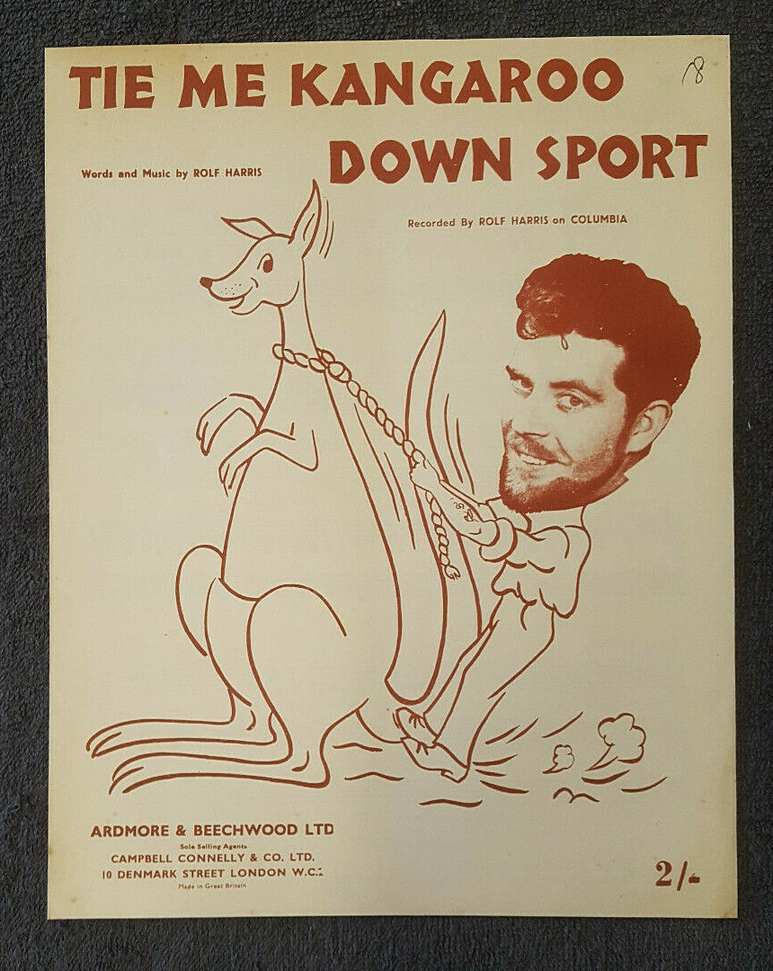 Tie me Kangaroo Down Sport original 1960 sheet music publication eBay