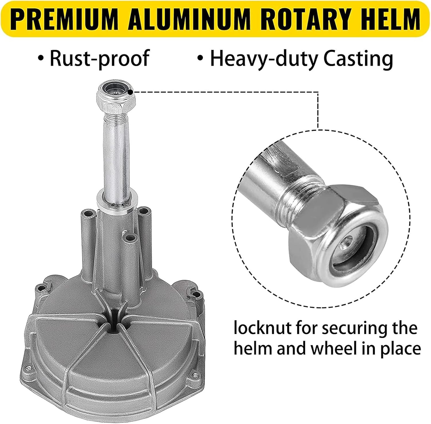 Marine Turbine Rotary Steering System, Outboard Boat Steering Kit with 13.5" Ste