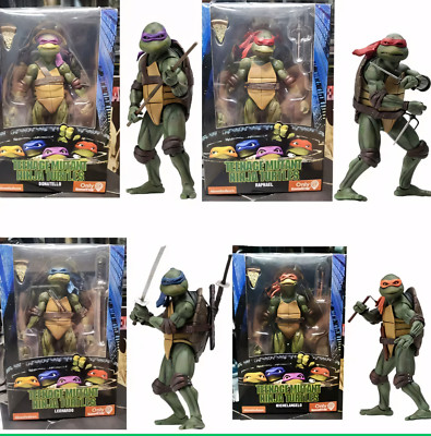 Lot 4 Figurines Tortues Ninja TMNT Michelangelo Leonardo Raphael Donatello